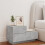 VidaXL vidaXL Bedside Cabinet with LED Lights Nightstand Bed Table Concrete Grey 3