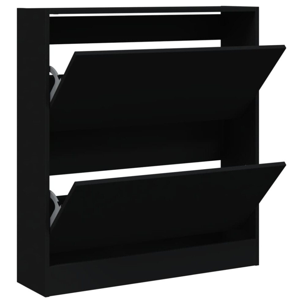 vidaXL Shoe Cabinet Shoe Storage Cupboard Shoe Rack Black Engineered Wood