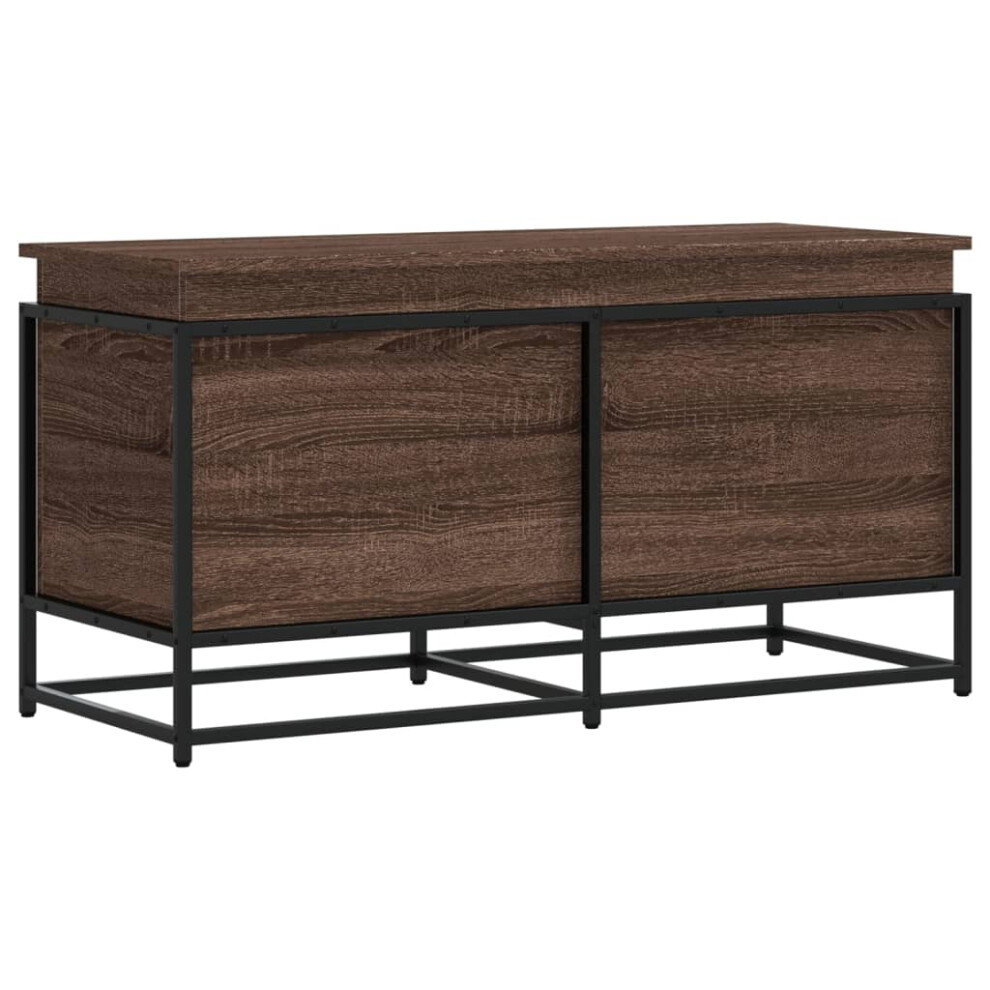 Vidaxl Storage Box With Lid Toy Box Blanket Box Brown Oak Engineered Wood