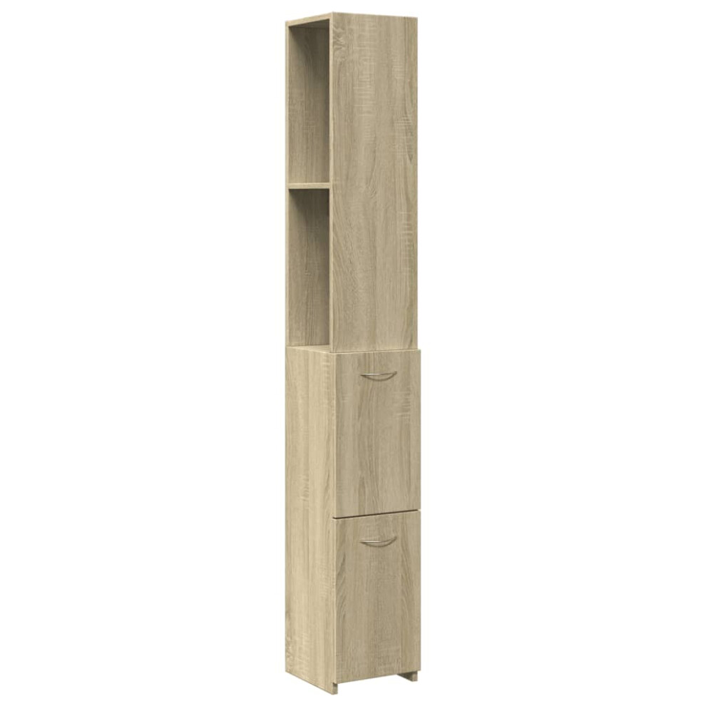 vidaXL Bathroom Cabinet Storage Cabinet Vanity Unit Sonoma Oak Engineered Wood