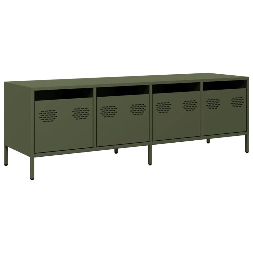 vidaXL TV Cabinet TV Stand Entertainment Centre Olive Green Cold-rolled Steel