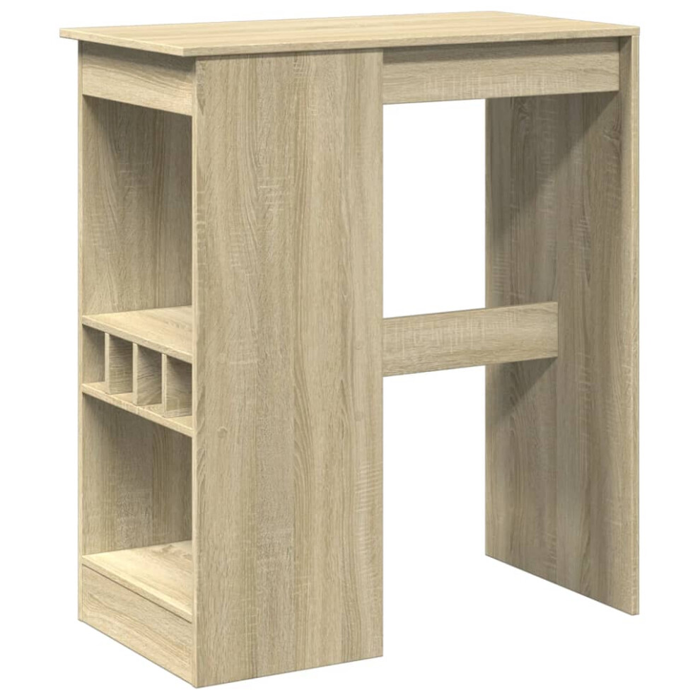 Vidaxl Bar Table With Racks Pub Table Bistro Table Sonoma Oak Engineered Wood