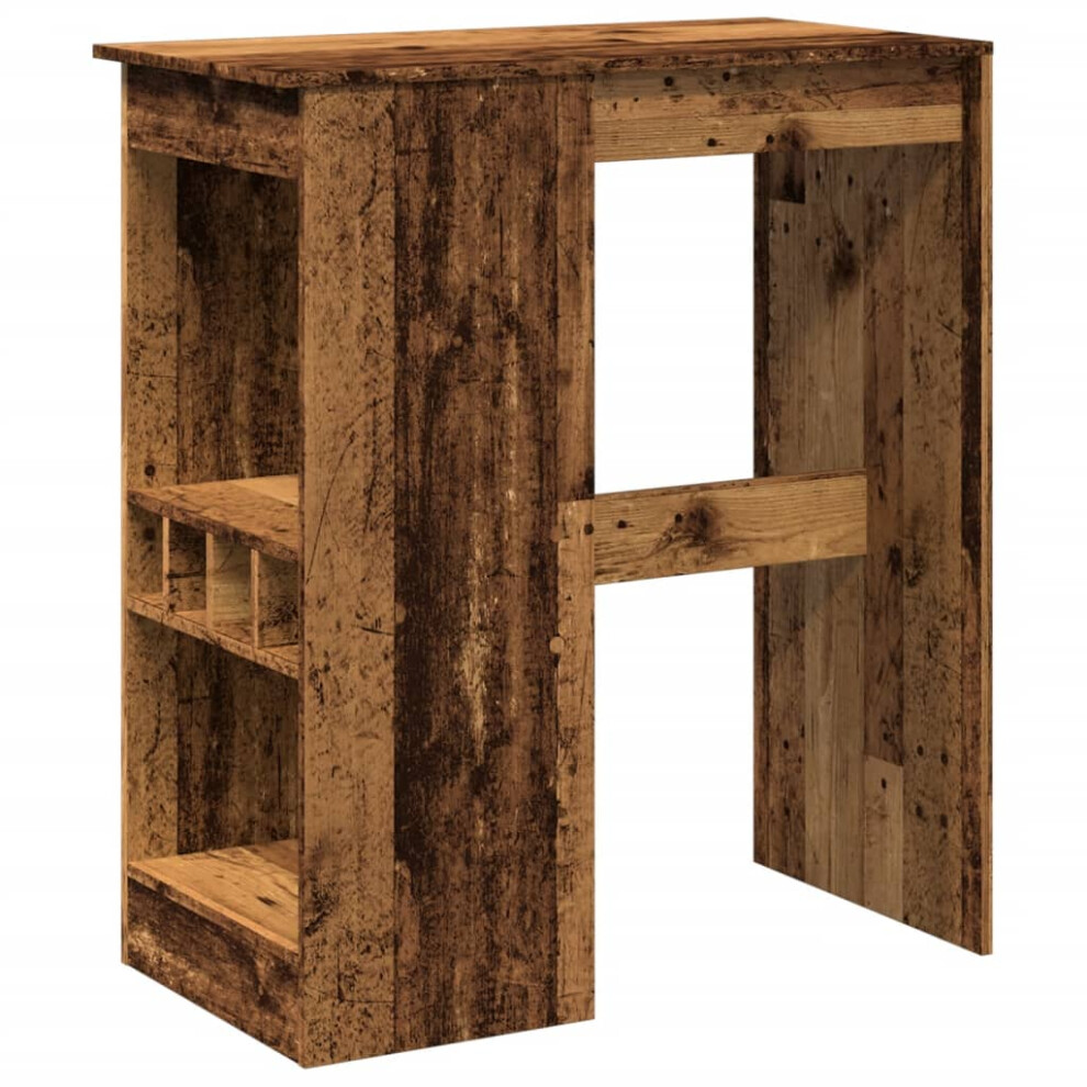 Vidaxl Bar Table With Racks Pub Table Bistro Table Old Wood Engineered Wood