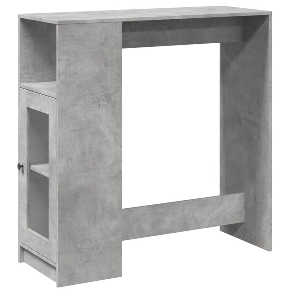 Vidaxl Bar Table With Racks Pub Bistro Table Concrete Grey Engineered Wood
