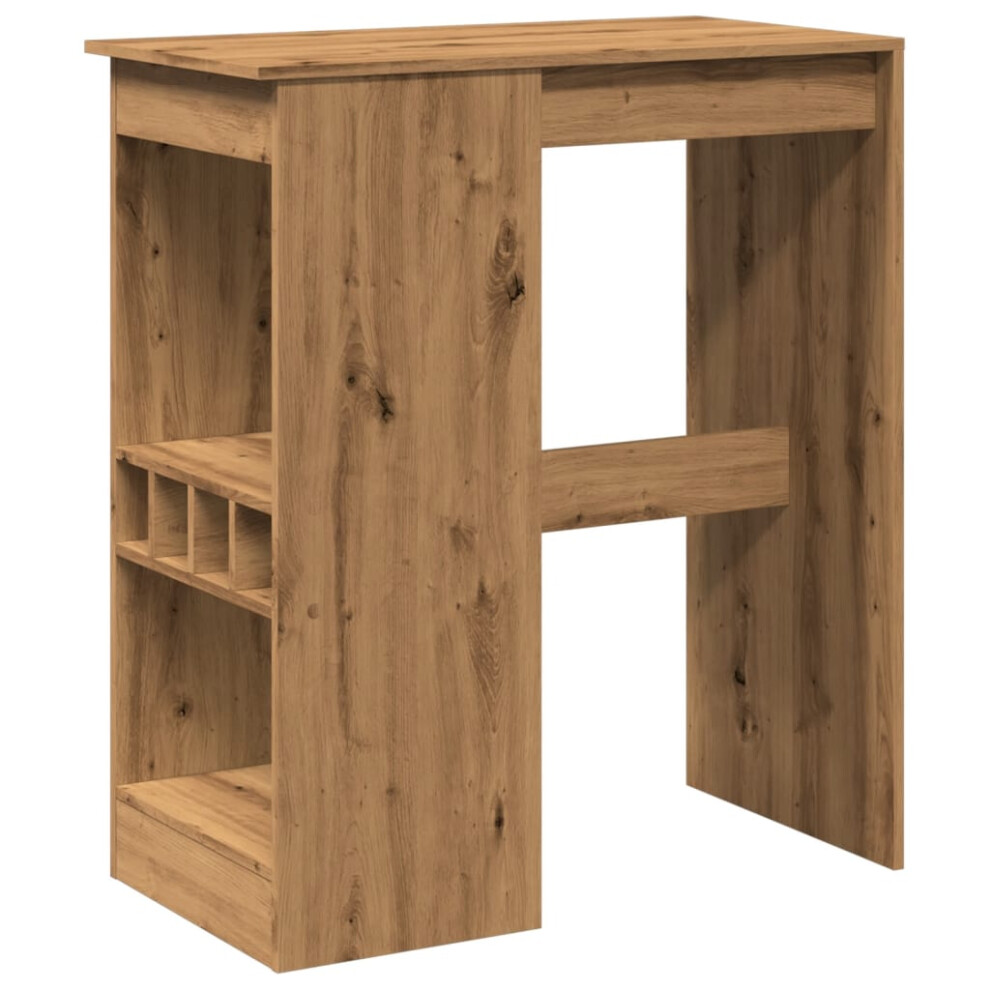 Vidaxl Bar Table With Racks Pub Table Bistro Table Artisan Oak Engineered Wood