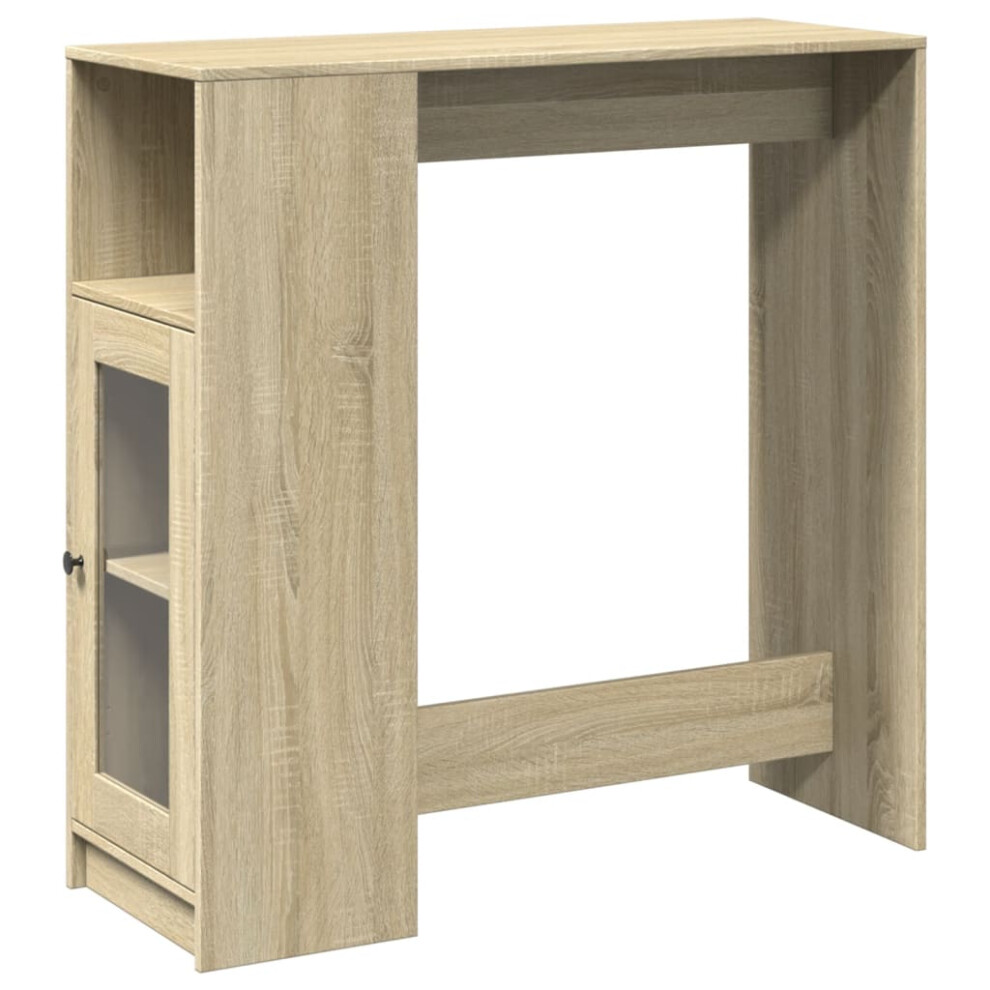 Vidaxl Bar Table With Racks Pub Table Bistro Table Sonoma Oak Engineered Wood