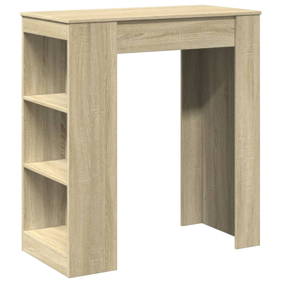 Vidaxl Bar Table With Racks Kitchen Bistro Table Sonoma Oak Engineered Wood