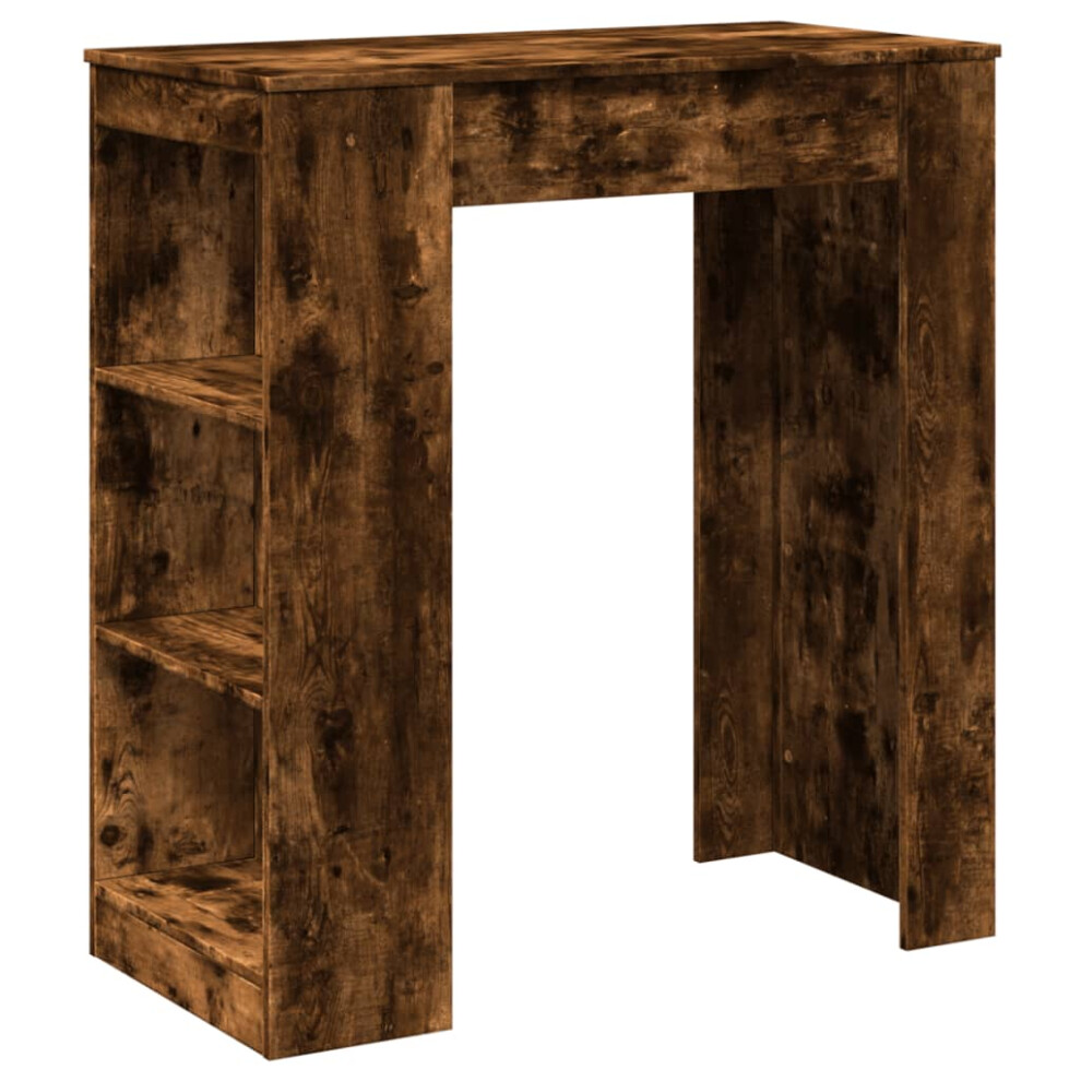 Vidaxl Bar Table With Racks Kitchen Bistro Table Smoked Oak Engineered Wood