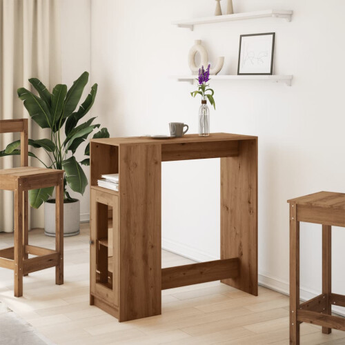 VidaXL vidaXL Bar Table with Racks Pub Table Bistro Table Artisan Oak Engineered Wood 2