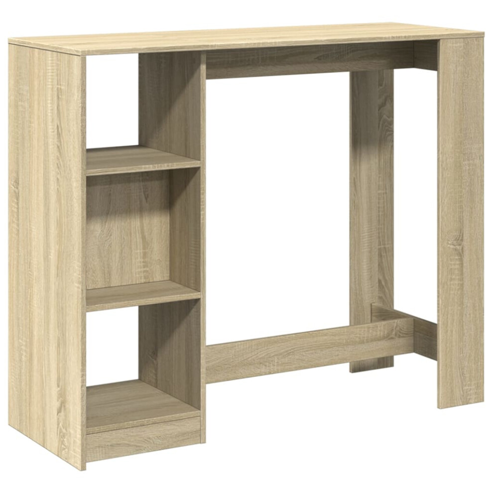 Vidaxl Bar Table With Shelf Pub Table Bistro Table Sonoma Oak Engineered Wood