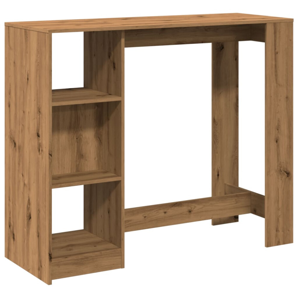 vidaXL Bar Table with Shelf Pub Table Bistro Table Artisan Oak Engineered Wood