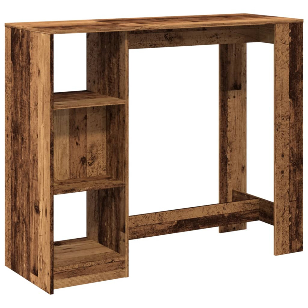 Vidaxl Bar Table With Shelf Pub Table Bistro Table Old Wood Engineered Wood