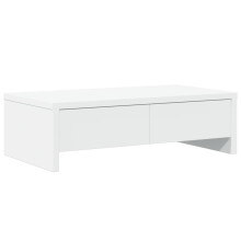 vidaXL Monitor Stand Computer Monitor Riser with Drawers White Engineered Wood