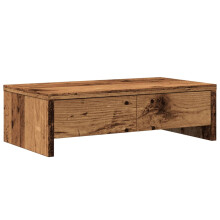 vidaXL Monitor Stand with Drawers Computer Riser Old Wood Engineered Wood