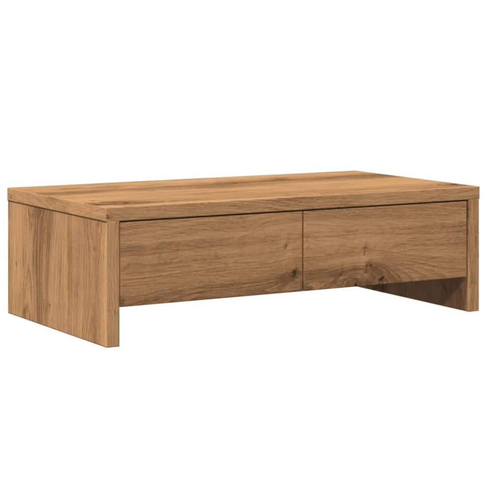 Vidaxl Monitor Stand With Drawers Monitor Riser Artisian Oak Engineered Wood