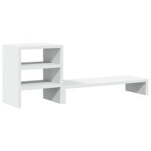 vidaXL Monitor Stand with Desk Organiser Monitor Riser White Engineered Wood