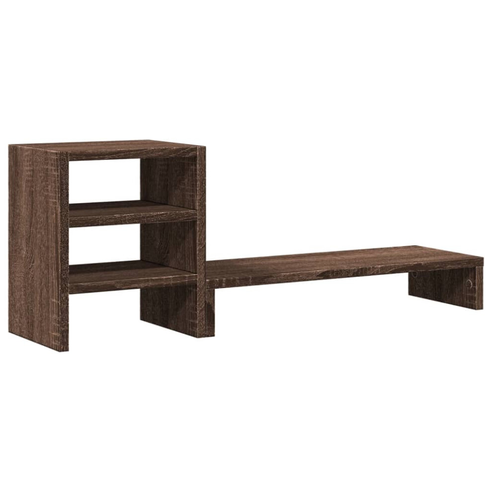 vidaXL Monitor Stand & Desk Organiser Monitor Riser Brown Oak Engineered Wood