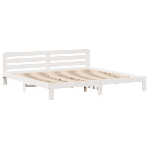 VidaXL vidaXL Bed Frame without Mattress Bed Base White 200x200 cm Solid Wood Pine 2