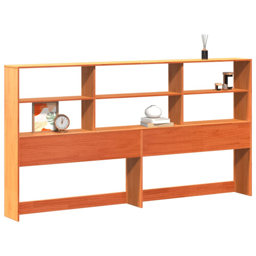 VidaXL vidaXL Headboard with Storage Bed Headboard Wax Brown 200 cm Solid Wood Pine