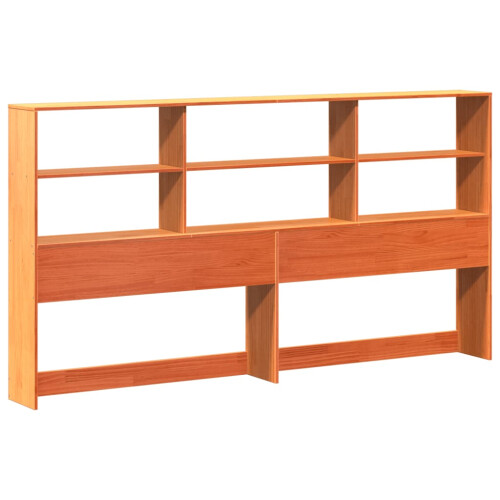 VidaXL vidaXL Headboard with Storage Bed Headboard Wax Brown 200 cm Solid Wood Pine 2