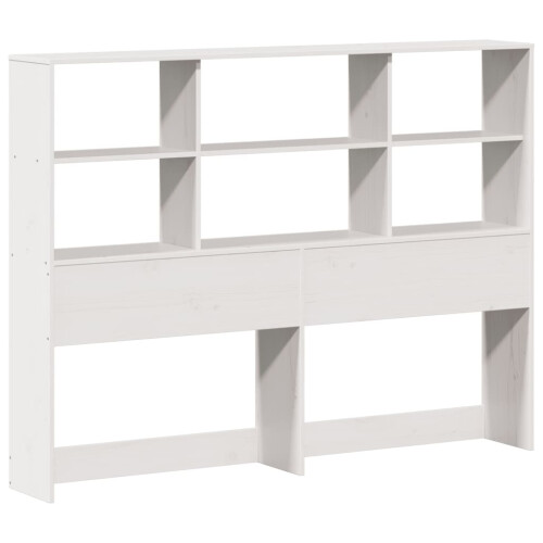 VidaXL vidaXL Headboard with Storage Bedroom Bed Header White 160 cm Solid Wood Pine 2