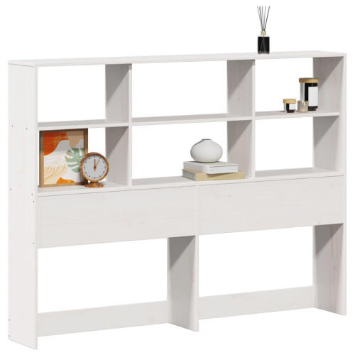 VidaXL vidaXL Headboard with Storage Bedroom Bed Header White 160 cm Solid Wood Pine