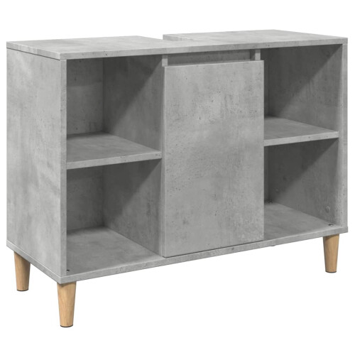 VidaXL vidaXL Bathroom Cabinet Cupboard Vanity Unit Concrete Grey Engineered Wood 1