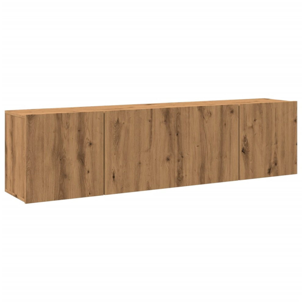 Vidaxl Tv Cabinets Wall-Mounted Floating Cabinet Tv Unit 2 Pcs Artisian Oak