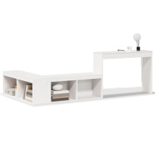 vidaXL Bedside Cabinet with Desk Bed Table Nightstand White Solid Wood Pine