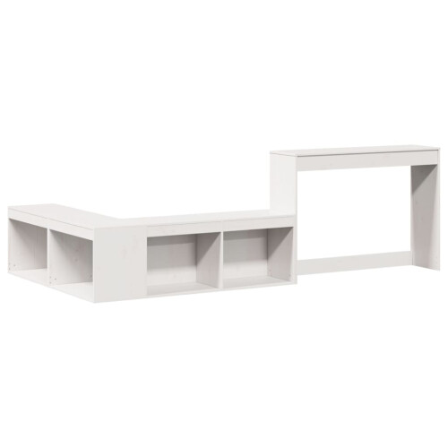 VidaXL vidaXL Bedside Cabinet with Desk Bed Table Nightstand White Solid Wood Pine 2