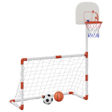vidaXL Children's Football and Basketball Set with Balls 2 in 1 Sports Center