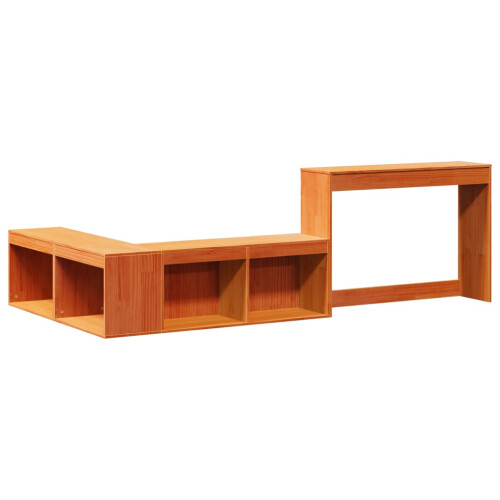 VidaXL vidaXL Bedside Cabinet with Desk Bed Side Table Wax Brown Solid Wood Pine 2