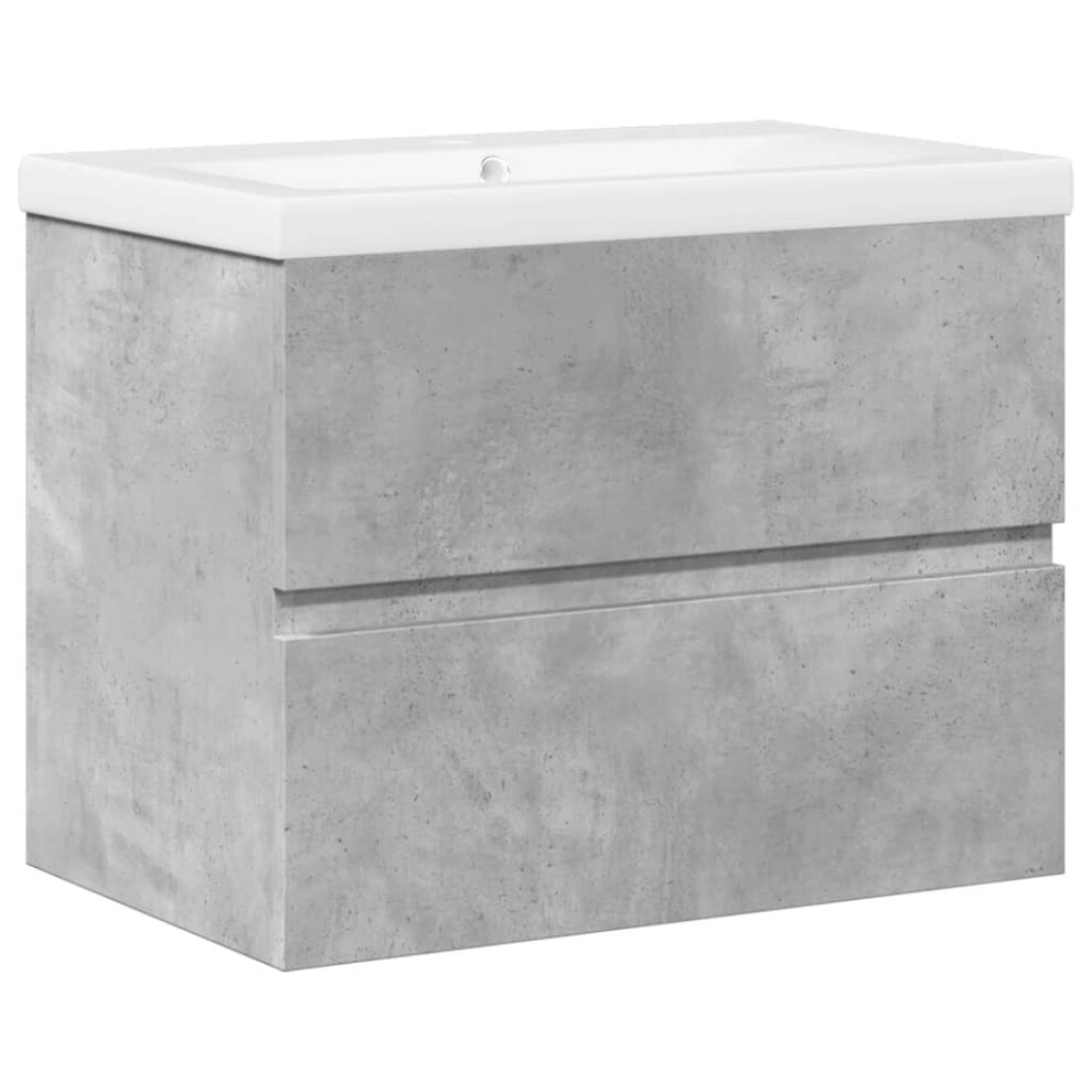 vidaXL Bathroom Furniture Set 2 Piece Cabinet Concrete Grey Engineered Wood