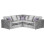 (Silver, 5 Seater Symmetrical Corner) Crystal Crushed Velvet Full Back Corner Sofa Range 1