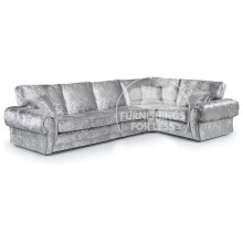 (Silver, 5 Seater Right Hand Facing Corner) Chelsea Crushed Velvet Corner Sofa Range