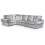(Silver, 5 Seater Left Hand Facing Corner) Chelsea Crushed Velvet Corner Sofa Range 1