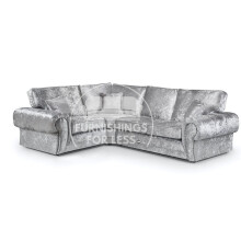 (Silver, 4 Seater Left Hand Facing Corner) Chelsea Crushed Velvet Corner Sofa Range