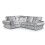 (Silver, 4 Seater Left Hand Facing Corner) Chelsea Crushed Velvet Corner Sofa Range 1