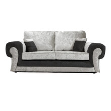 (Black & Silver, 3 Seater) Chelsea Crushed Velvet Corner Sofa Range