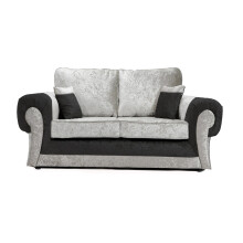 (Black & Silver, 2 Seater) Chelsea Crushed Velvet Corner Sofa Range
