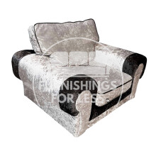 (Black & Silver, Armchair) Chelsea Crushed Velvet Corner Sofa Range