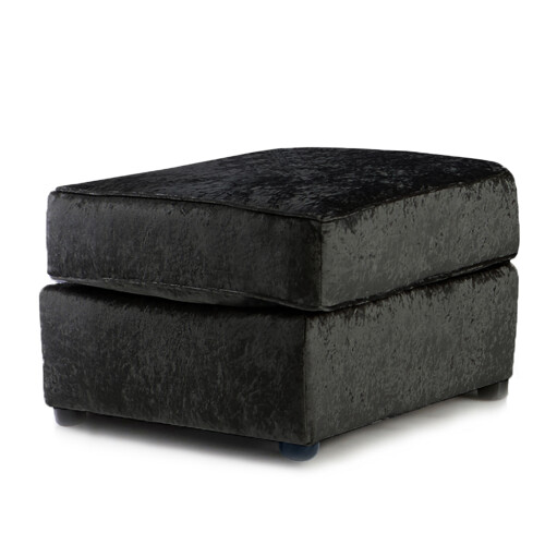 (Black, Footstool) Chelsea Crushed Velvet Corner Sofa Range
