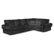 (Black, 5 Seater Right Hand Facing Corner) Chelsea Crushed Velvet Corner Sofa Range