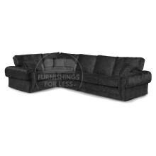 (Black, 5 Seater Left Hand Facing Corner) Chelsea Crushed Velvet Corner Sofa Range