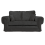 (Black, 2 Seater) Chelsea Crushed Velvet Corner Sofa Range 1