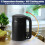 Electric Kettle 1.7L Temperature Control Kettle Digital Display with Keep Warm Function, 304 Stainless Steel Fast Boiling Black Kettle 4