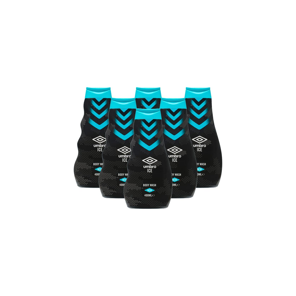 Umbro Ice Body Wash Shower Gel Sports Fragrance  (6 x 400ml Bottles)