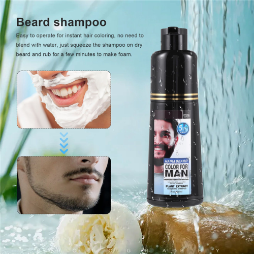 CNNOTEPAD Permanent Beard Dye Shampoo for Men Dying Removal Hair 200ML 2