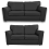 (Black, 3 + 2 Seater Sofa Suite) Dalmore Faux Leather Corner Sofa Range 1