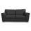 (Black, 3 Seater) Dalmore Faux Leather Corner Sofa Range 1